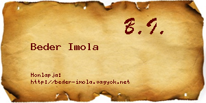 Beder Imola névjegykártya